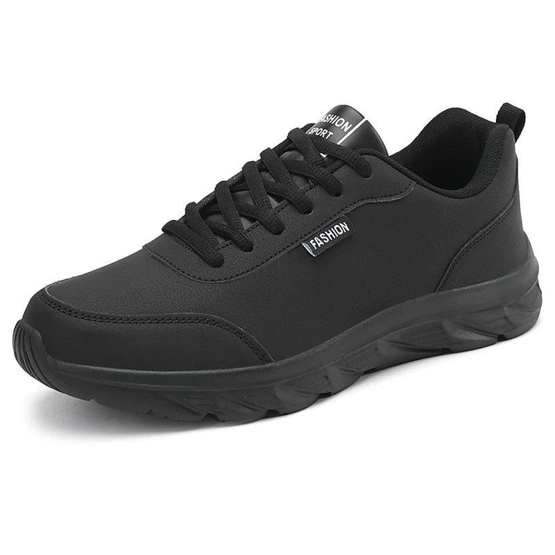 Scarpe da Corsa Uomo Impermeabili in Pelle Sneakers Sportive da Esterno Leggere per Passeggiata e Running