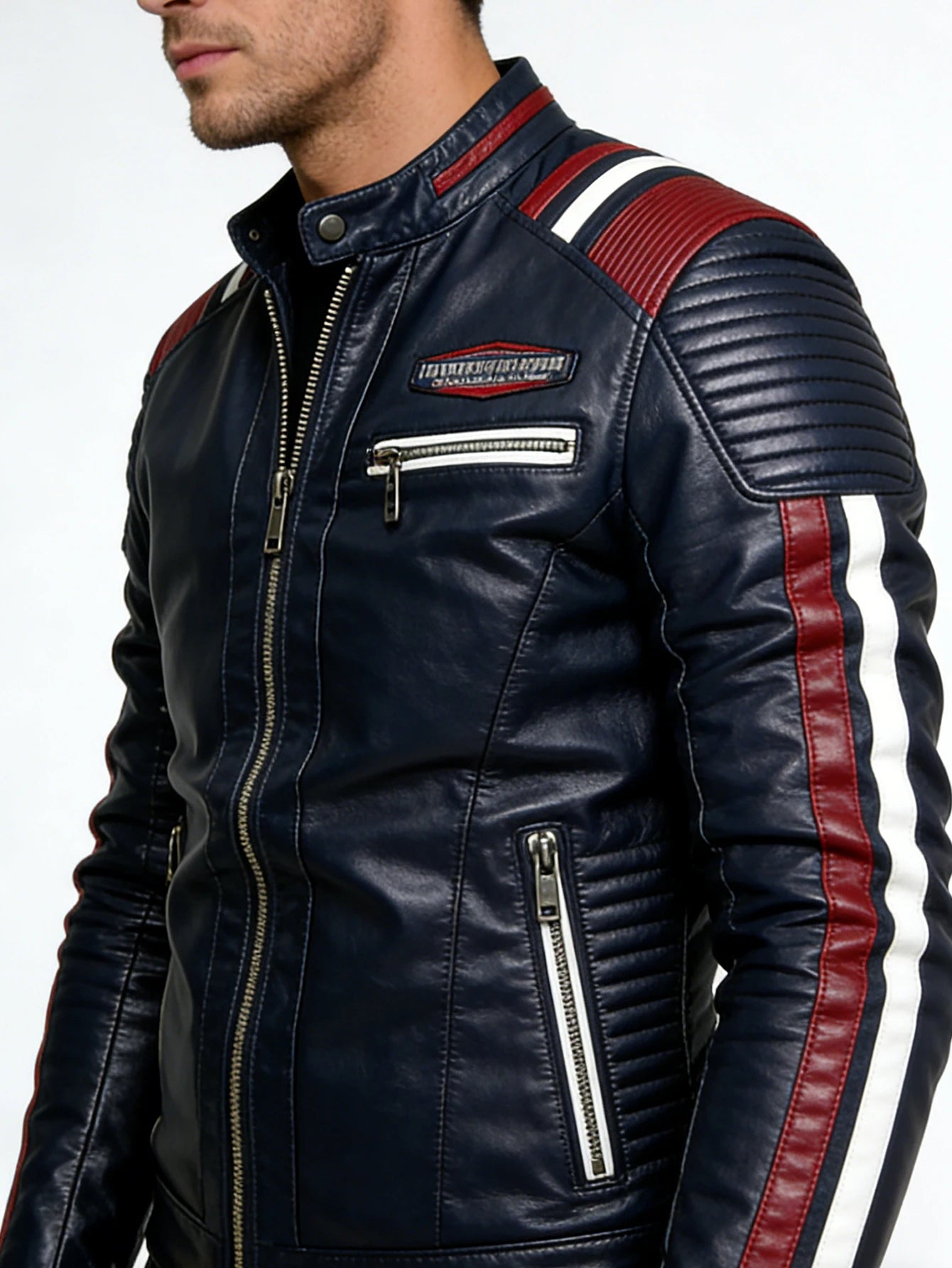 Giacca Da Moto Da Uomo In Ecopelle Impermeabile Antivento PU Bomber Vintage Di Alta Qualità