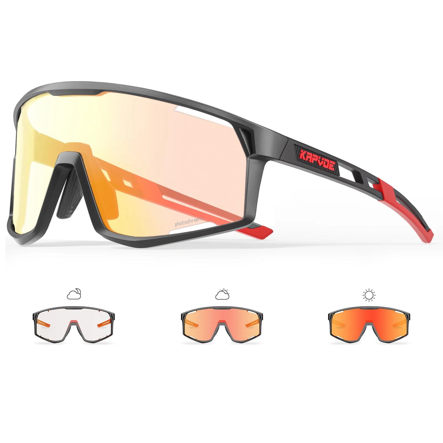 Kapvoe Occhiali Da Sole Fotocromatici Per Ciclismo UV400 Uomo Donna Esterni MTB Strada Escursionismo Occhiali Da Bici