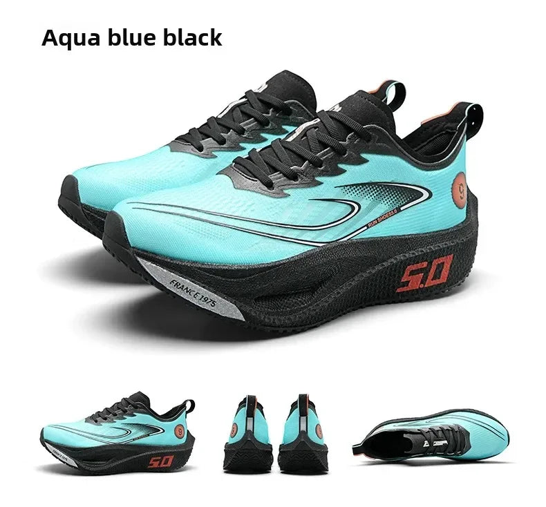 Scarpe Da Corsa 2025 Con Piastra In Carbonio Traspiranti Con Cuscino Di Rimbalzo Leggero Per Maratona Professionale