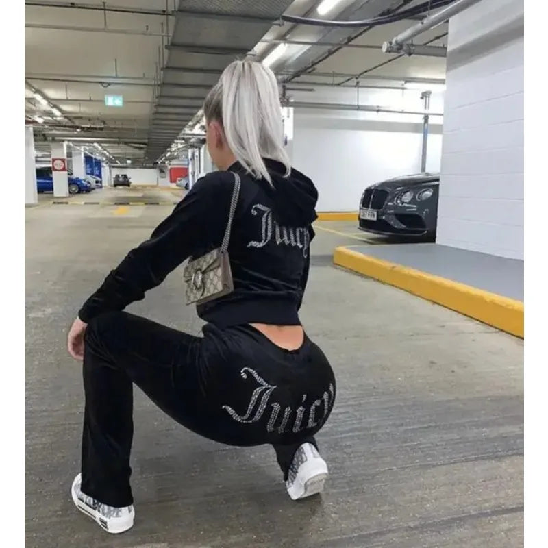 Tuta Due Pezzi Da Donna Autunno Inverno Con Cappuccio Set Jogging Comodo Per La Corsa Pantaloni Casual