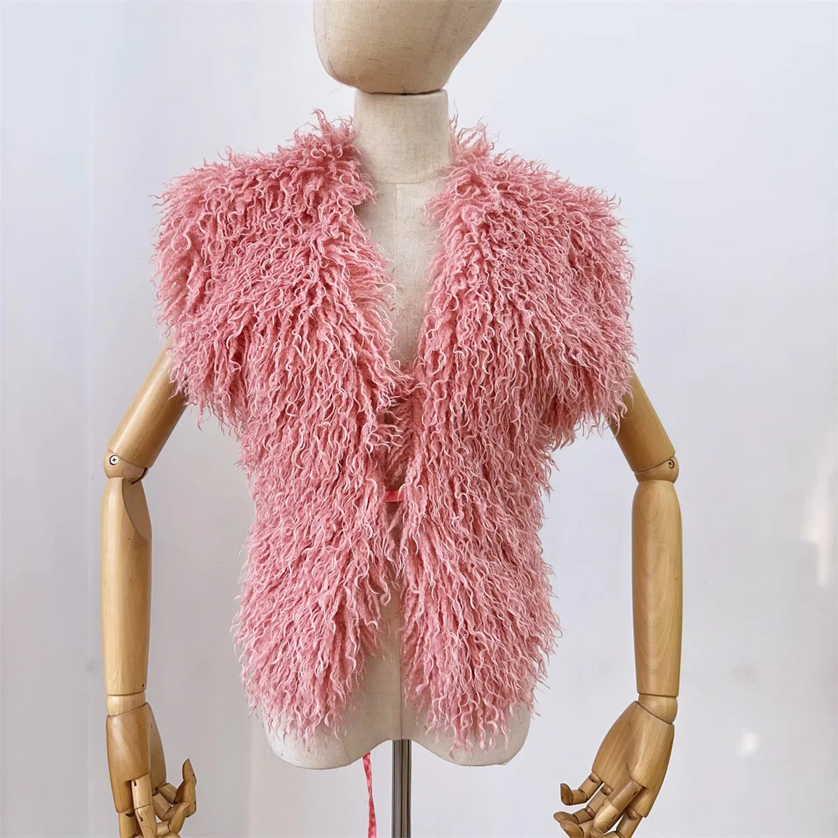 Lanmrem 2025 Gilet Pelliccia Sintetica Donna Imitazione Shearling Chic Autunno Inverno Abbigliamento 2DB4916