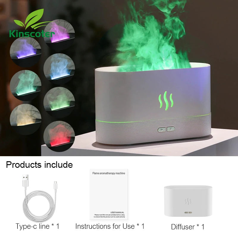 Kinscoter Diffusore Aroma Umidificatore Ultrasuoni Led Freddo Mist Maker Olio Essenziale 180ml Per Ambienti 11 20 m2