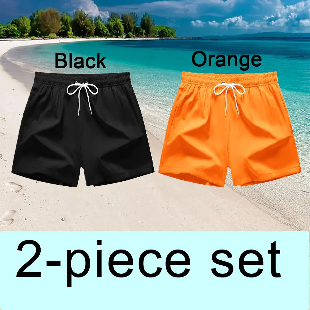 Pantaloncini da Bagno da Uomo da Surf ad Asciugatura Rapida Traspiranti con Coulisse e Tasche per Spiaggia Estiva