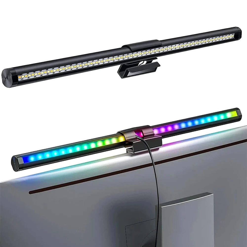 Barra Luminosa LED 44 Cm Per Monitor E Scrivania Con Atmosfera RGB Dimmerabile Ideale Per Studio E Lavoro