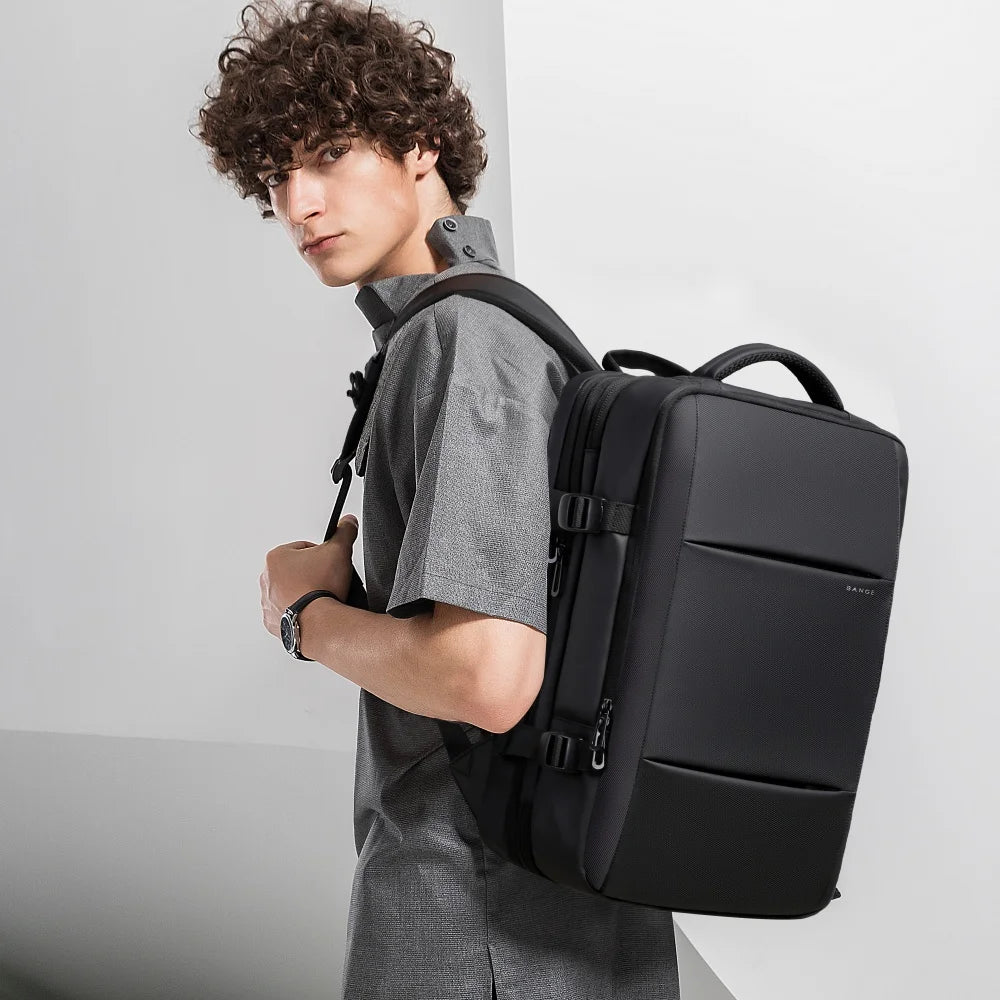 Zaino Espandibile BANGE Da Uomo Per Laptop 17,3 Pollici Impermeabile Grande Capacità Per Viaggio E Escursionismo