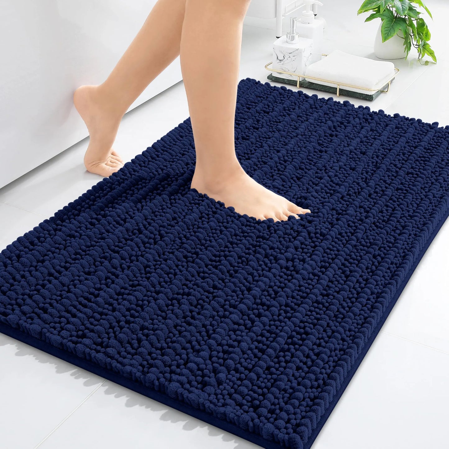 Kitinjoy Tappetino Da Bagno Lusso Assorbente Morbido E Spesso In Peluche Antiscivolo Grande Per Doccia