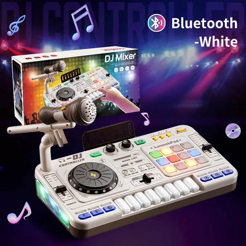 Simulazione per Bambini Mixer DJ Controller Giocattolo Tastiera Elettronica Apprendimento Regalo