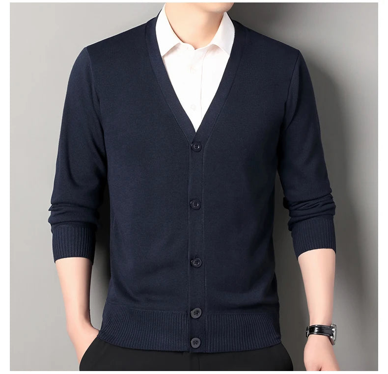 Cardigan In Pile Da Uomo Morbido E Caldo Lavorazione A Maglia Robusta Per Autunno Inverno Comfort Totale