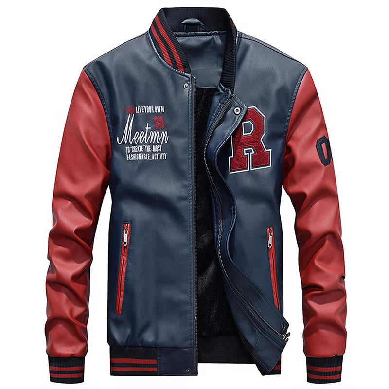 Giacca Da Uomo Inverno In Pile Spesso Con Collo Alto Stile Baseball Per Esterno Tessuto Solido Caldo