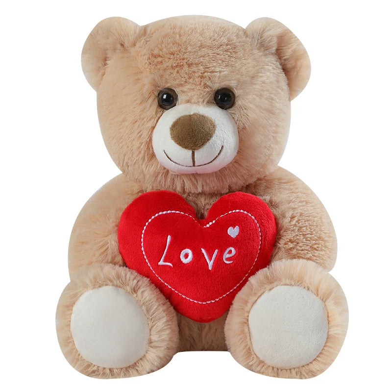 Peluche Orso Cuore Rosso 25 Cm Simpatico Amore Animale Giocattolo Per Amanti Regalo San Valentino