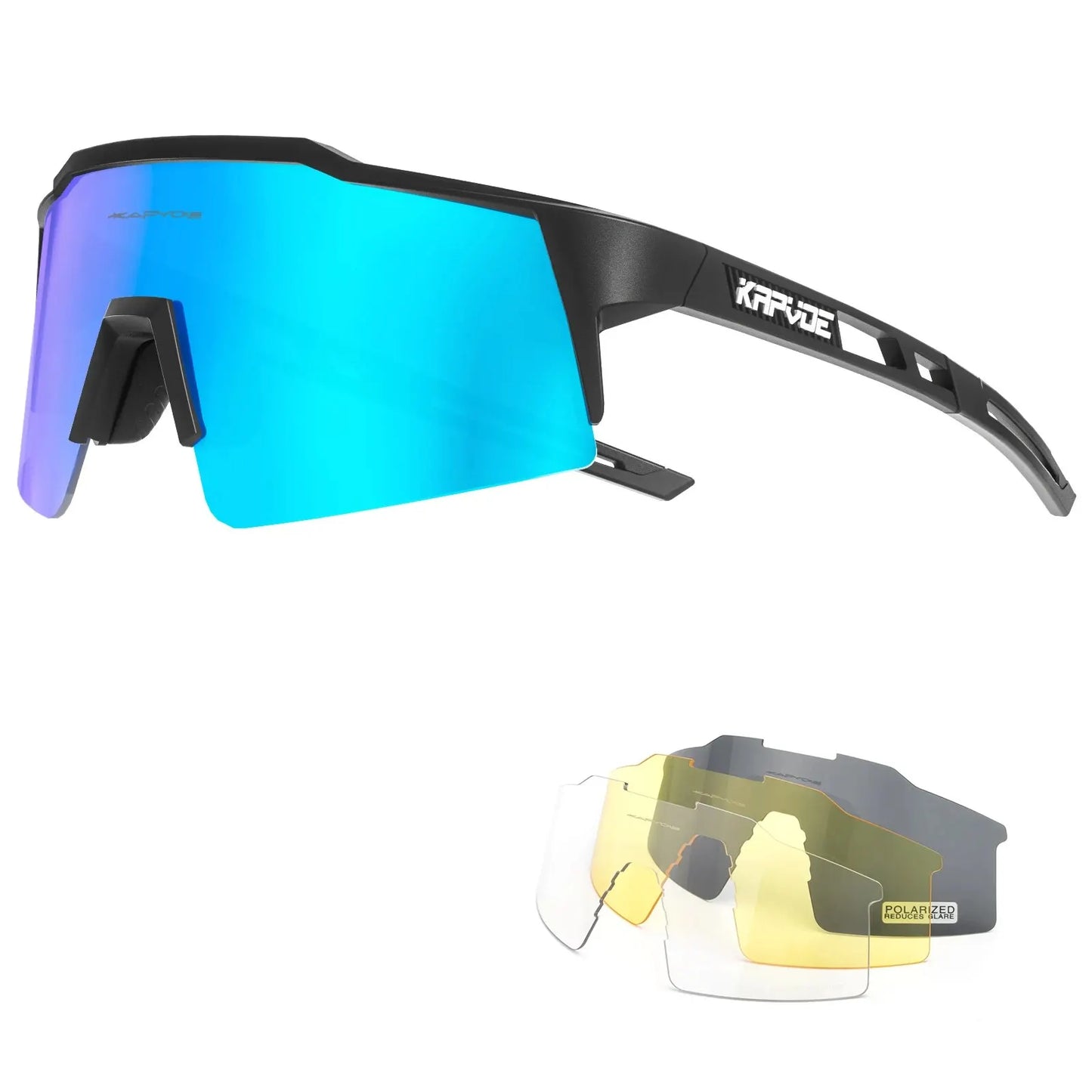 Kapvoe Occhiali Da Ciclismo Polarizzati UV400 Leggeri Per Bici Strada MTB Attrezzatura Sportiva