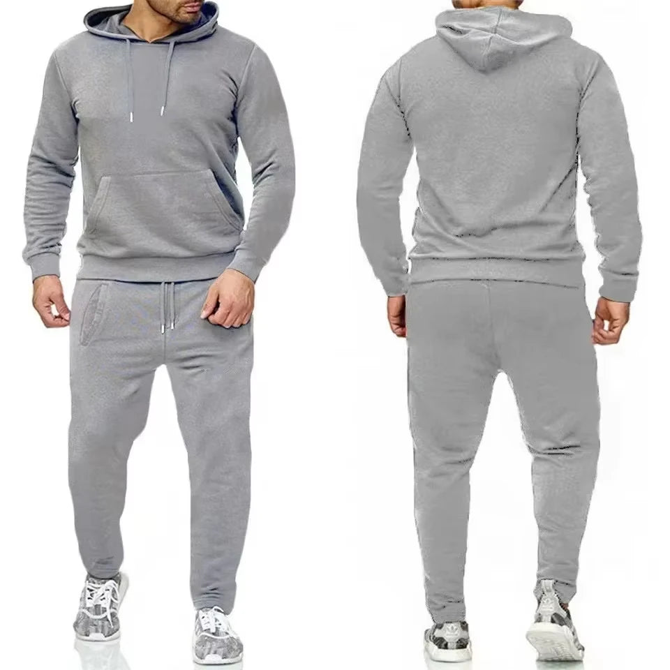 Tuta Uomo Invernale Morbida Ecologica 2025 Set Pantaloni Jogging 2 Pezzi Fitness Corsa Abbigliamento Sportivo Maschile