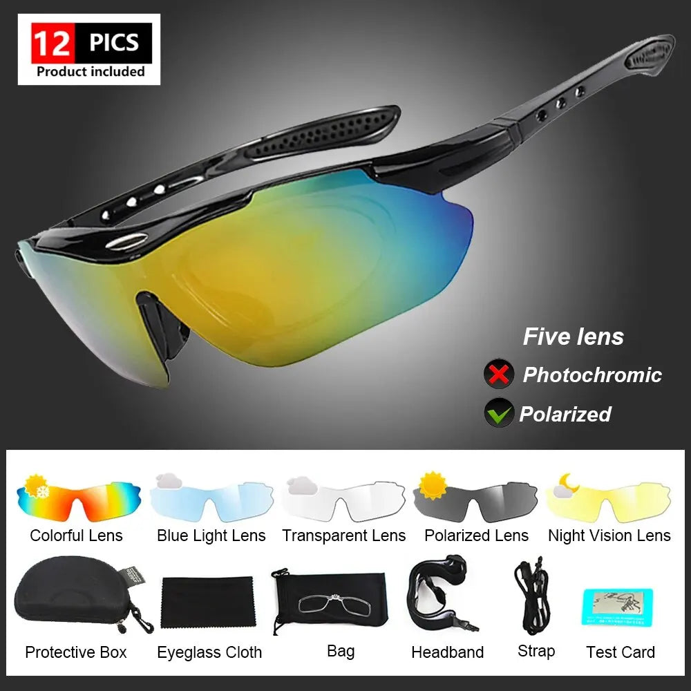 Occhiali da Ciclismo Polarizzati Fotocromatici UV400 per Uomo e Donna da Bici da Strada MTB Occhiali da Sole