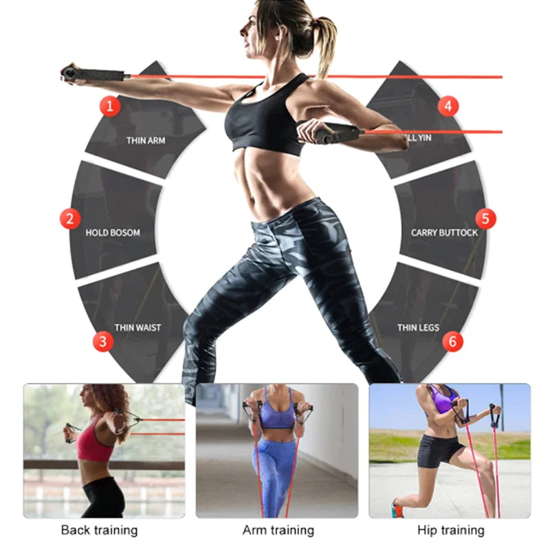 Fasce di Resistenza con Manici Lingpeng per Allenamento a Casa per Uomini e Donne, Attrezzatura di Forza e Fitness