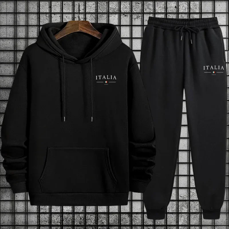 Tuta Da Uomo Di Qualità Con Cappuccio Monopezzo Felpe Con Stampa Streetwear Autunno Inverno Pantaloni