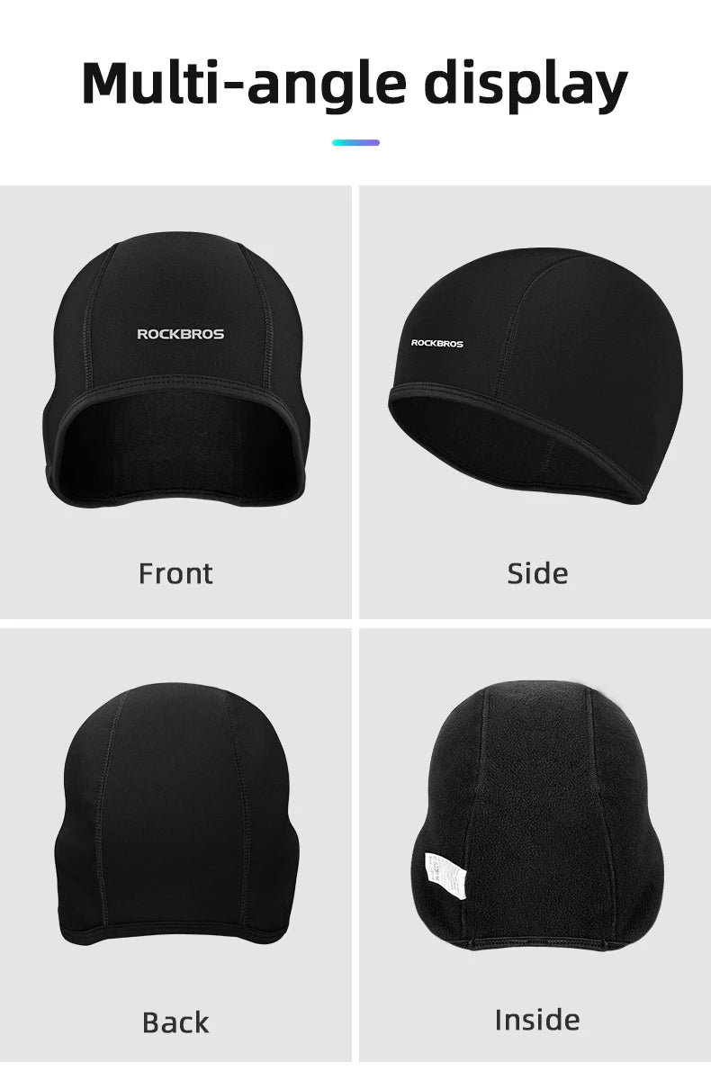 Rockbros Cappello In Pile Da Ciclismo Invernale Antivento Per Uomo Berretto Sportivo Da Esterno Caldo Per La Testa