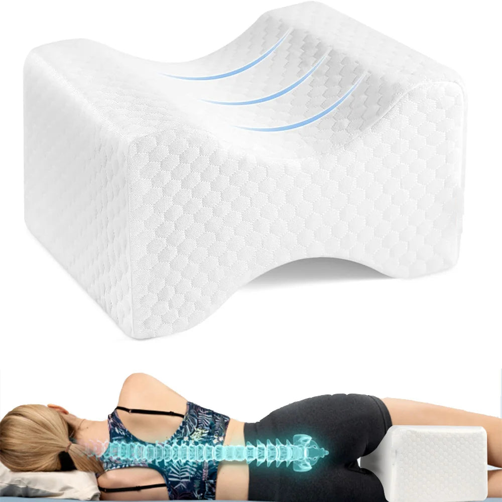 Cuscino Per Ginocchia In Memory Foam Con Cintura Laterale E Fodera Lavabile Per Dormire Comodo