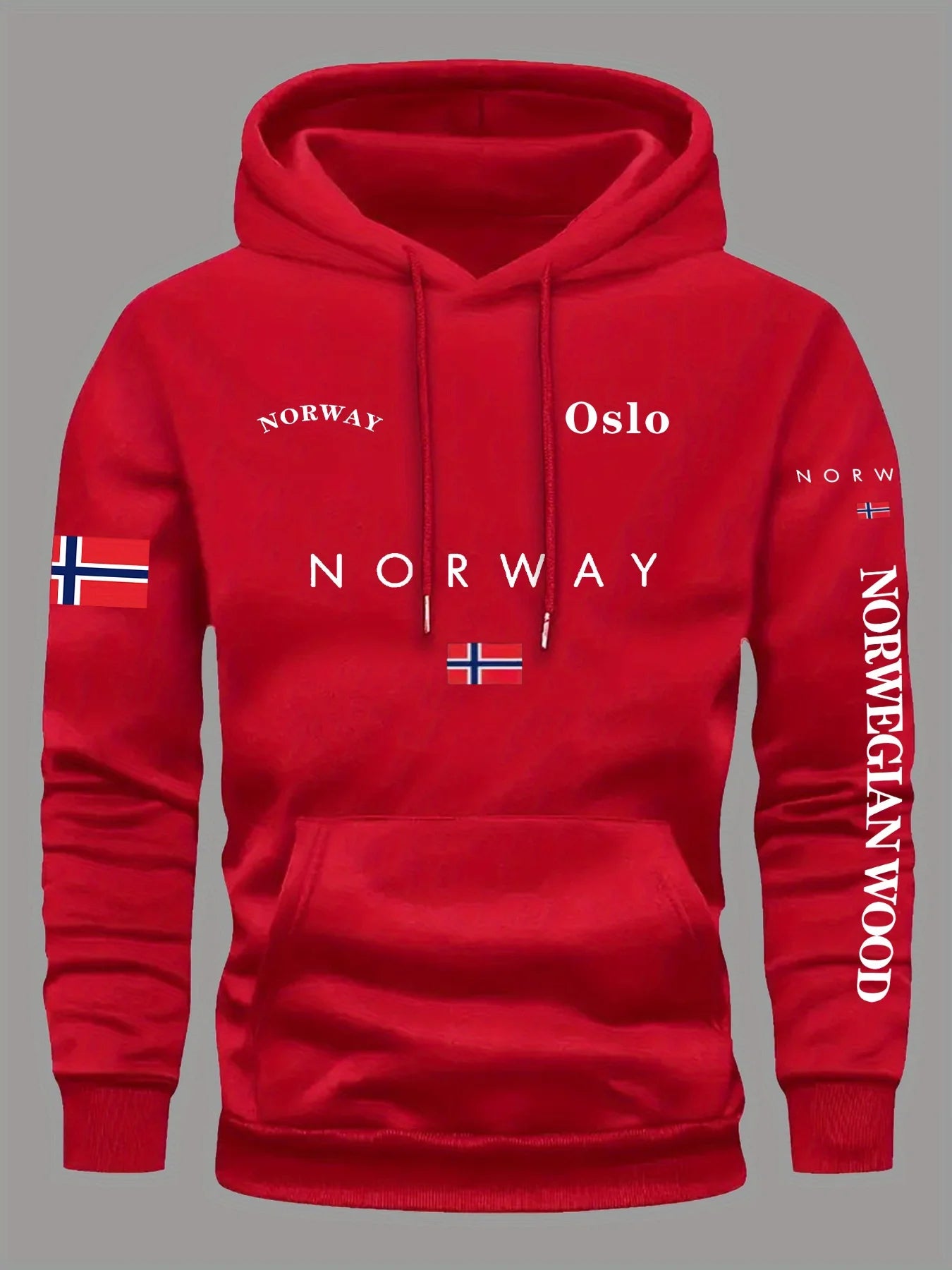 Felpe Con Cappuccio Bandiera Norvegia Uomo Donna Sport Outdoor Avventura Fitness Corsa Casual Autunno Inverno