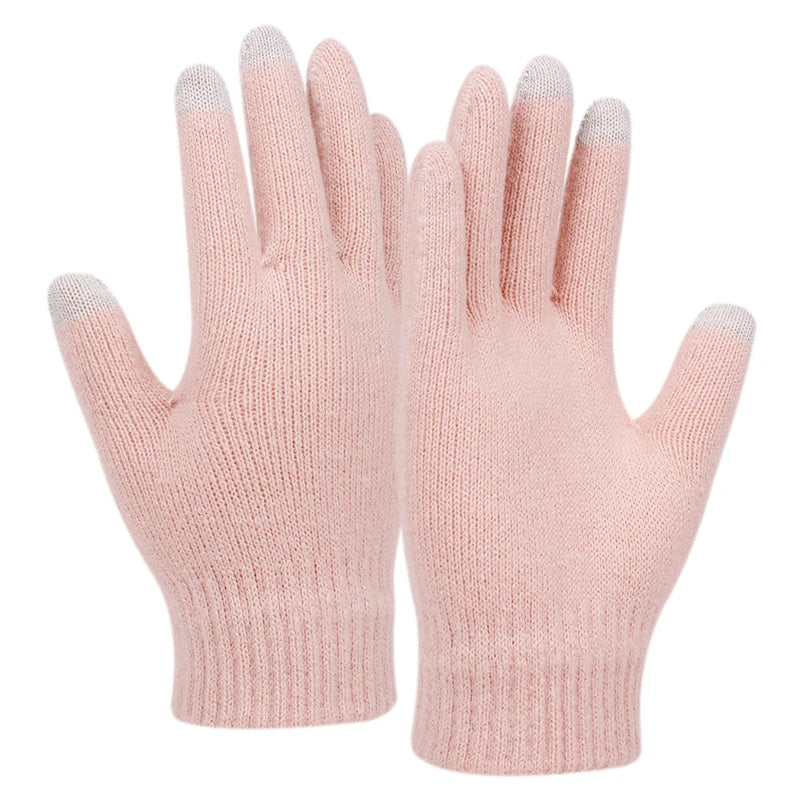 Set Cappello Invernale Donna Sciarpa Guanti Con Pompon Pelo Lavorato A Maglia Per Ragazze Adolescenti