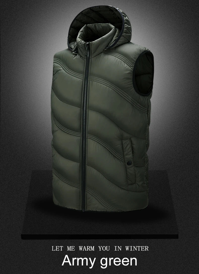 Gilet Termico Impermeabile Uomo CHRLCK per Trekking Campeggio Caccia Sci Pesca Invernale Taglia Grande Caldo e Leggero