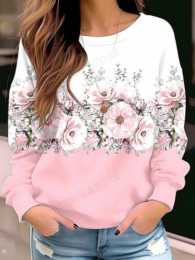 Felpa Con Cappuccio Floreale Y2K Da Donna Collo A O Modello Ragazza Abbigliamento Fiorito