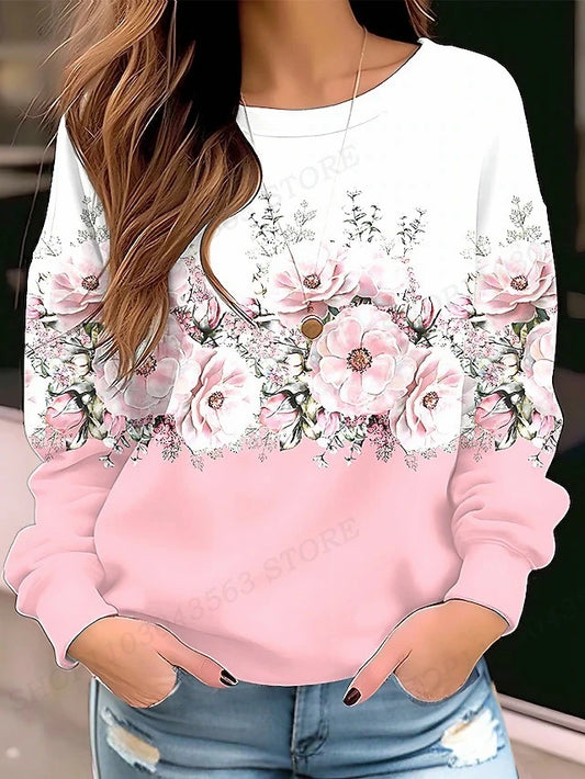 Felpa Con Cappuccio Floreale Y2K Da Donna Collo A O Modello Ragazza Abbigliamento Fiorito
