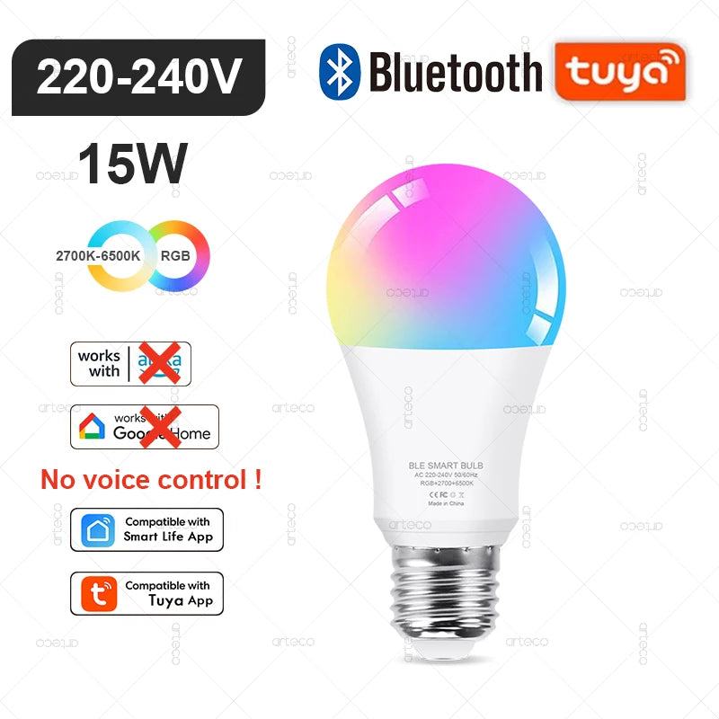 Lampadina LED Intelligente E27 E14 GU10 con WiFi Zigbee Bluetooth Dimerabile RGB 2700K a 6500K Compatibile Alexa e Google