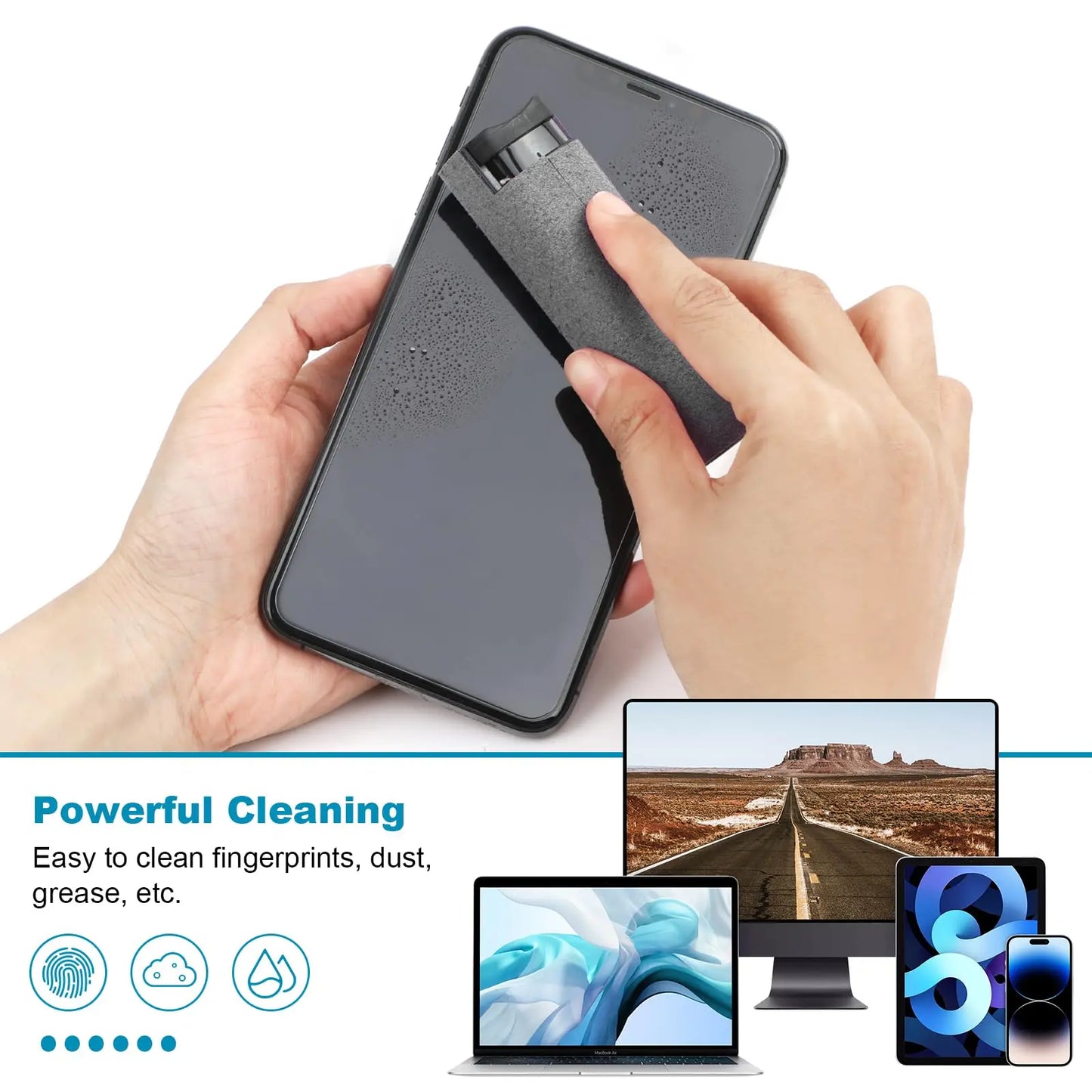 Detergente 2 In 1 Per Schermo Del Telefono Spray Portatile Con Panni In Microfibra Per Pulizia Touch Screen E Vetro