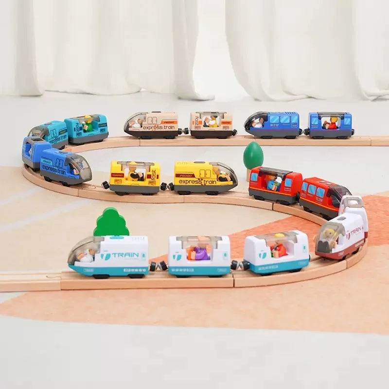 Locomotiva Magnetica Per Treno Ad Alta Velocità Di Simulazione Universale In Legno Per Giochi Educativi Ferroviari