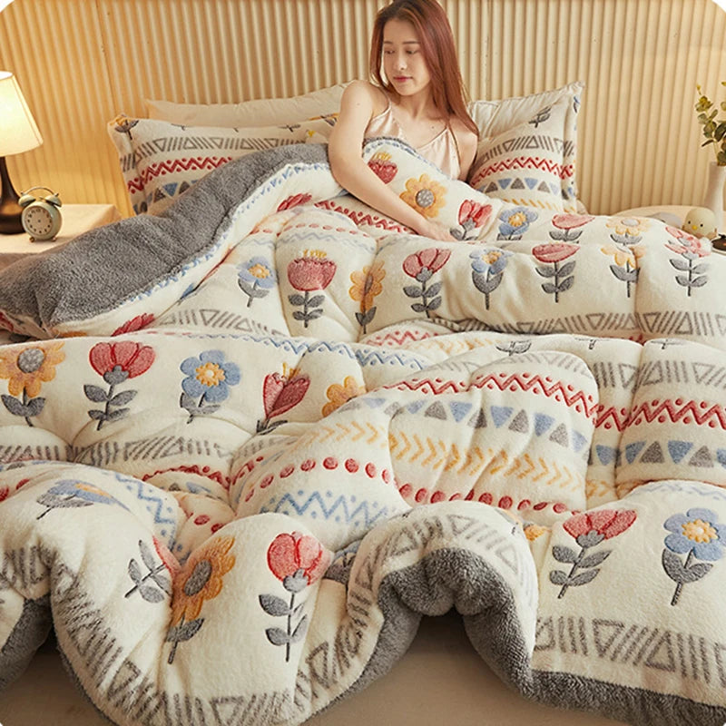 Coperta Super Spessa Inverno Autunno Taglia Queen Peluche Antistatica Morbida Confortevole Pile Coral Fleece Poliestere