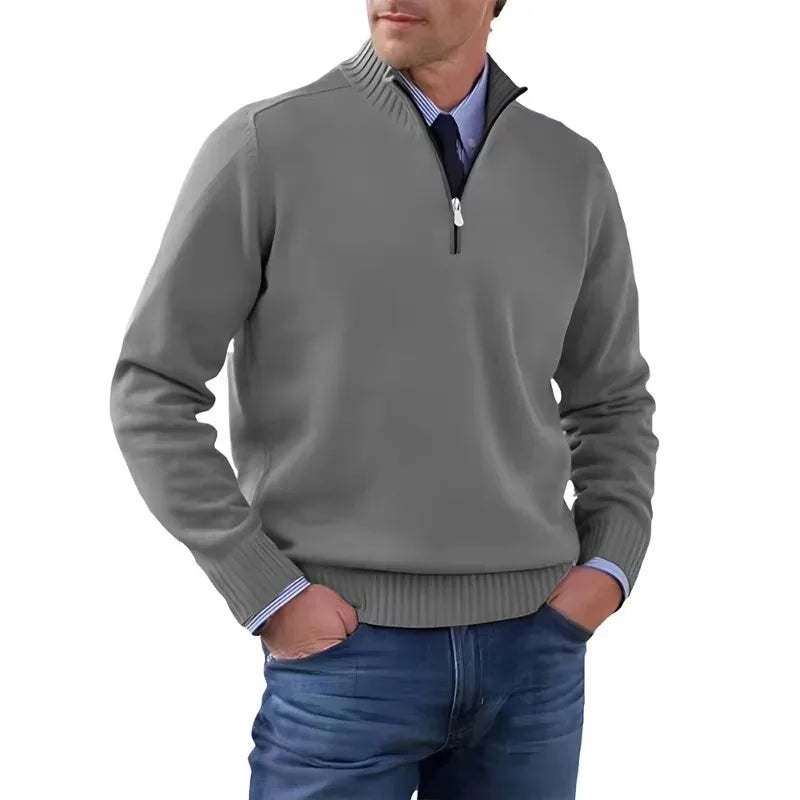 Pullover da Uomo con Zip a Quarter Zip Dolcevita Collo Lupetto Maglione Maniche Lunghe Streetwear Autunno Inverno