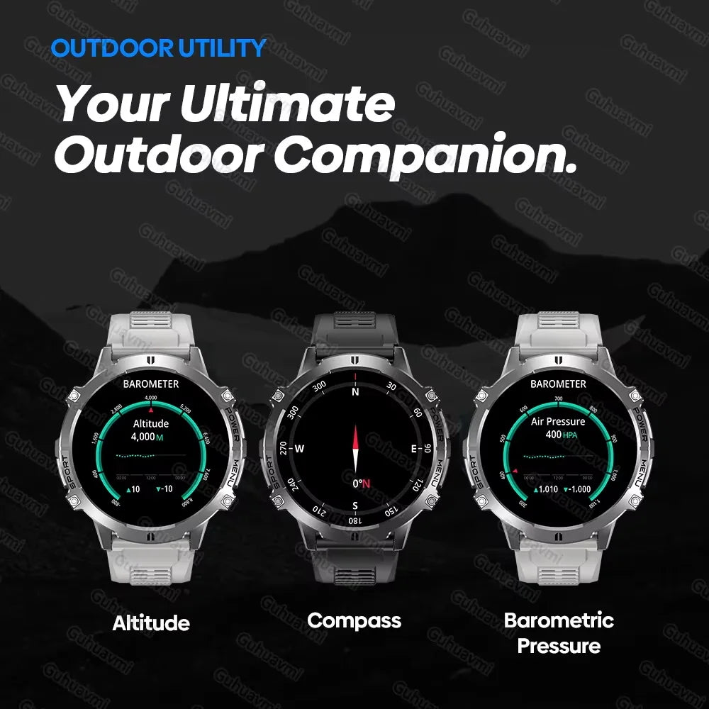 Smartwatch Da Uomo Militare T Rex 3 2025 HD AMOLED Chiamata Bluetooth Impermeabile 10 ATM 1000mAh Fitness All Aperto