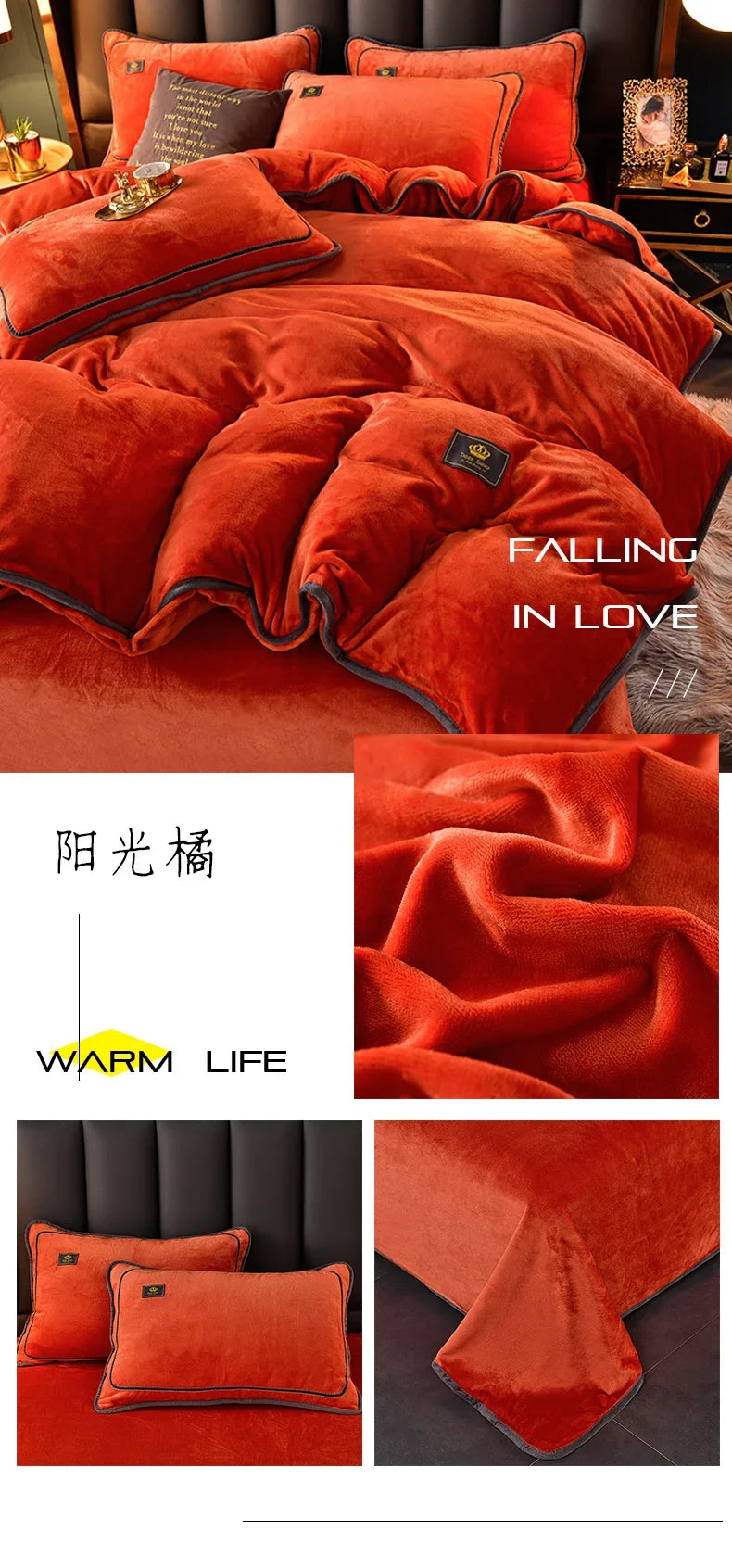 Set Di Biancheria Da Letto In Pile Di Latte Ultra Spesso Queen Size Copripiumino Invernale Caldo Di Fascia Alta