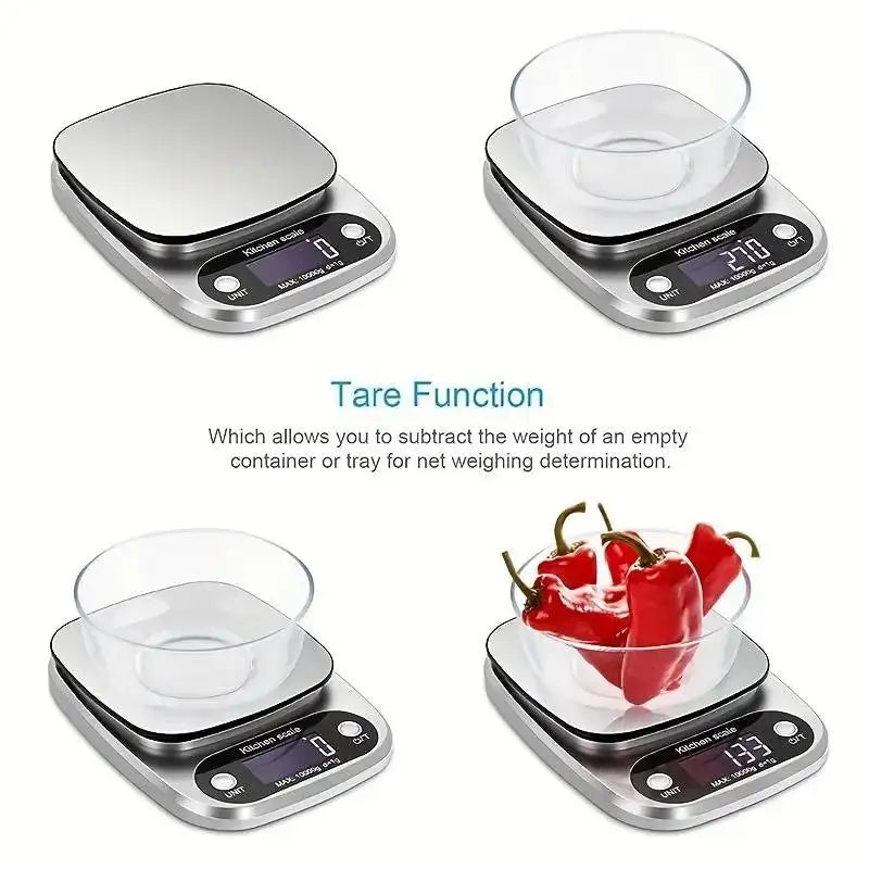 Bilancia Cucina Alta Precisione 10 Kg Con Display LCD Multifunzione Per Gioielli E Alimenti In Acciaio Inossidabile 304