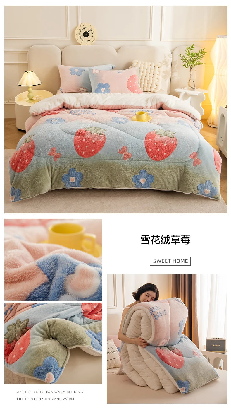 Coperta Super Spessa Inverno Autunno Taglia Queen Peluche Antistatica Morbida Confortevole Pile Coral Fleece Poliestere