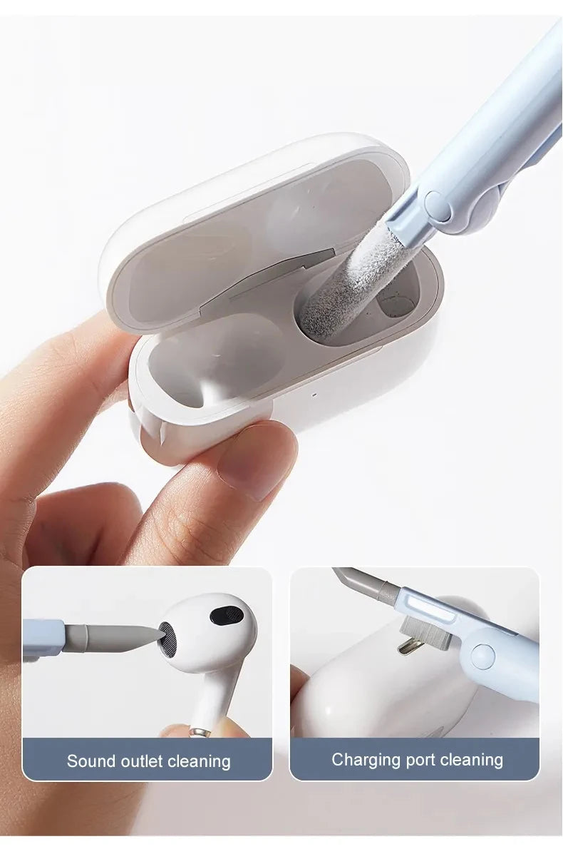 Kit 7 In 1 Spazzola Per Pulizia Tastiera Computer Auricolari Detergente Estrattore Copritasti