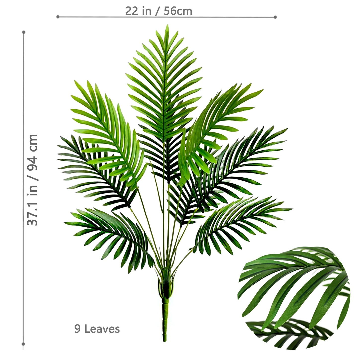 Palma Artificiale Tropicale Con Rami Di Foglie In Plastica Verde Per Decorazione Giardino Esterno Misure 50 90 120 Cm