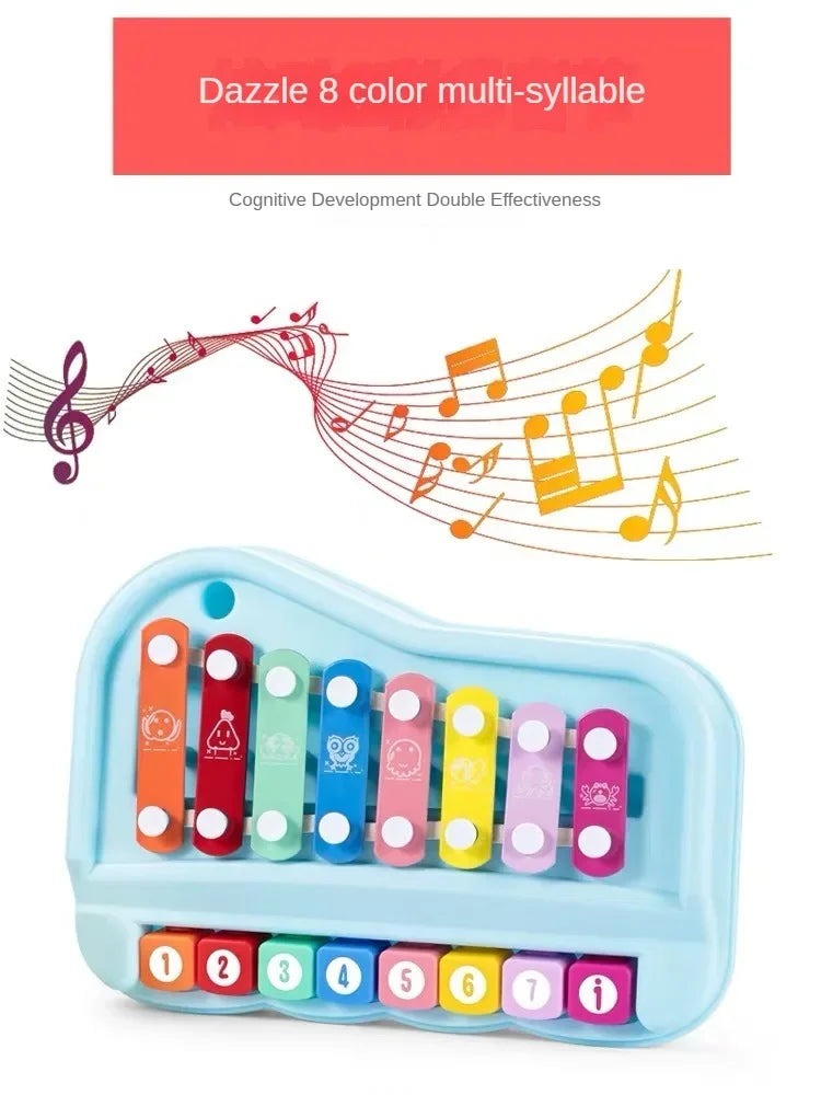 Xilofono A 8 Note E Pianoforte Montessori Per Bambini 2 In 1 Educativo Da Viaggio