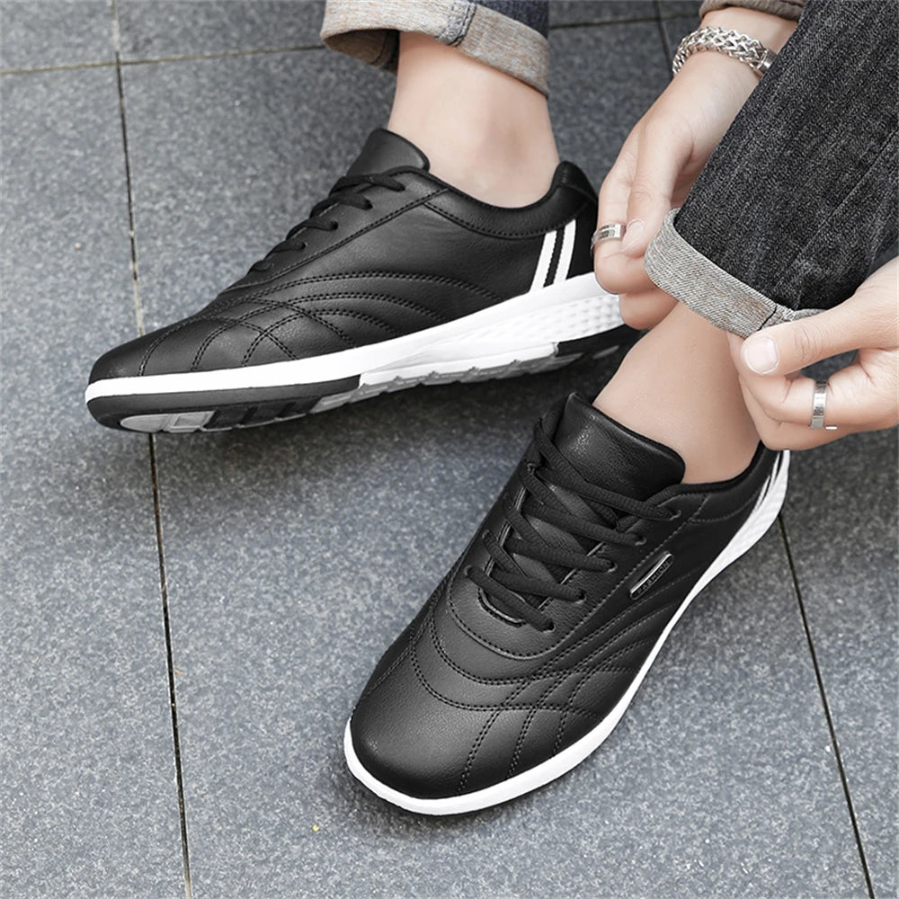 Scarpe Da Uomo Casual In Pelle Stringate Da Passeggio Per Esterni Bianco Nero Taglia 10