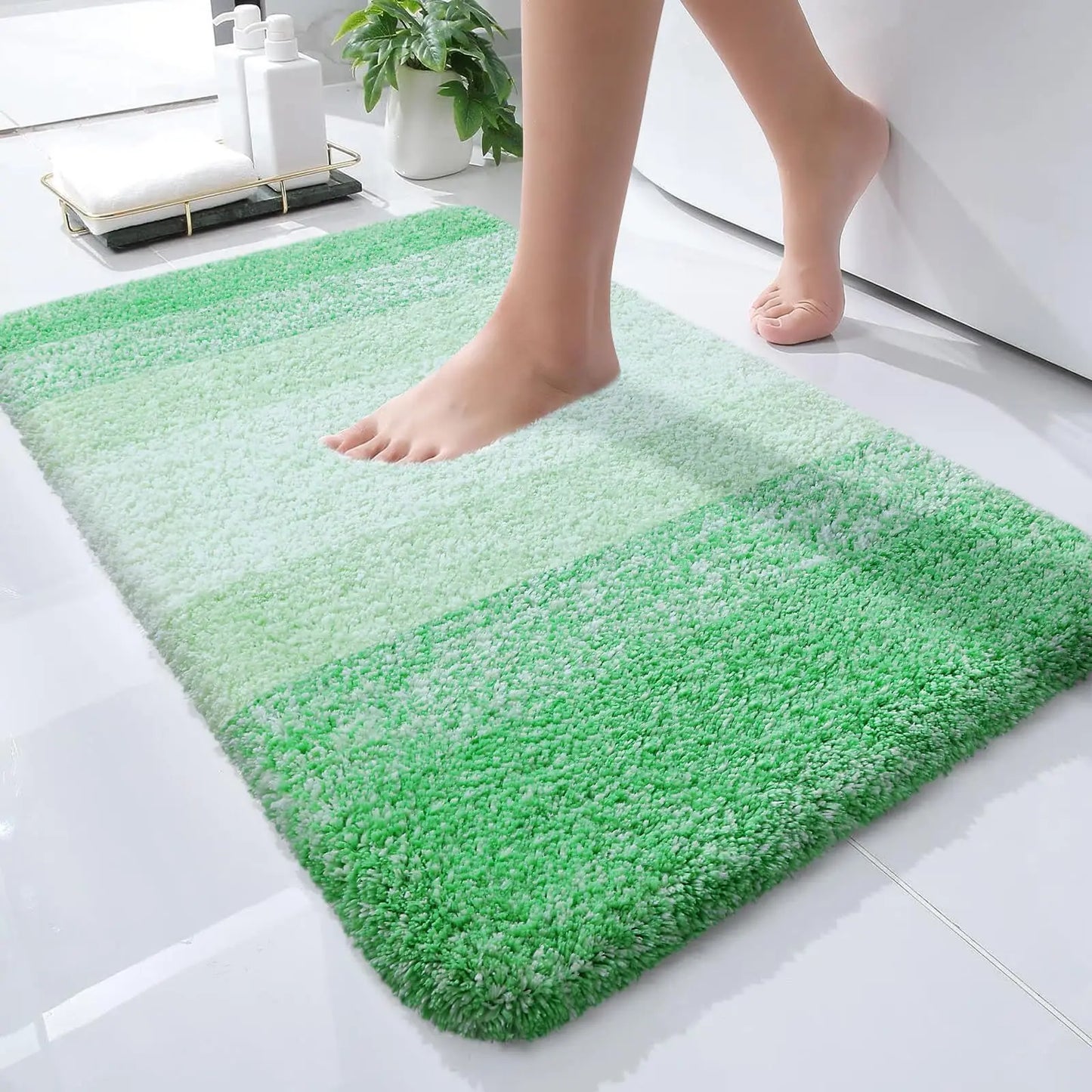 Kitinjoy Tappeto Da Bagno In Microfibra Assorbente Morbido Antiscivolo Shaggy Lavabile In Lavatrice