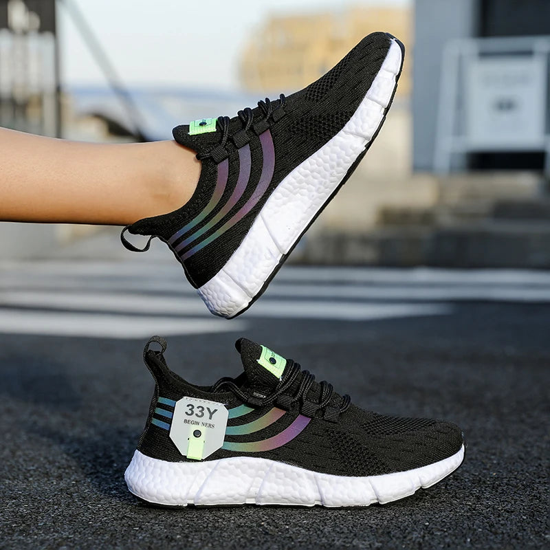 Scarpe Sportive Da Uomo Leggere E Traspiranti Sneakers Da Corsa Nere In Mesh Esterni Scarpe Da Passeggio Atletiche