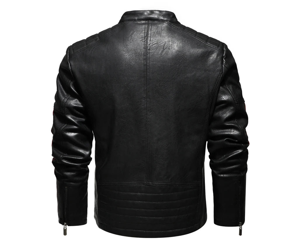 Dimusi Giacche Invernali Uomo In PU Stile Moto Vintage Cerniera Ecopelle Biker Con Cappuccio Nero Blu Rosso Vino