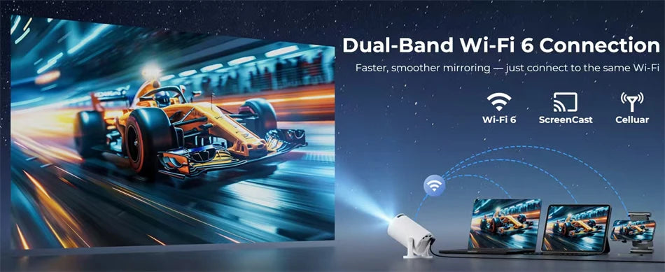 Nuovo Proiettore HY300 2026 4K Android 11 WiFi 6 290 ANSI Allwinner H713 BT5.0 Portatile per Esterni Cinema