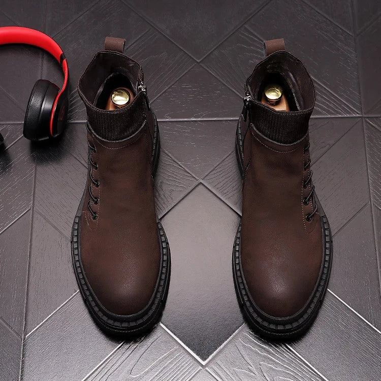 Stivali Chelsea Da Uomo In Pelle Con Plateau Per Party E Discoteca Scarpe Alla Caviglia Eleganti