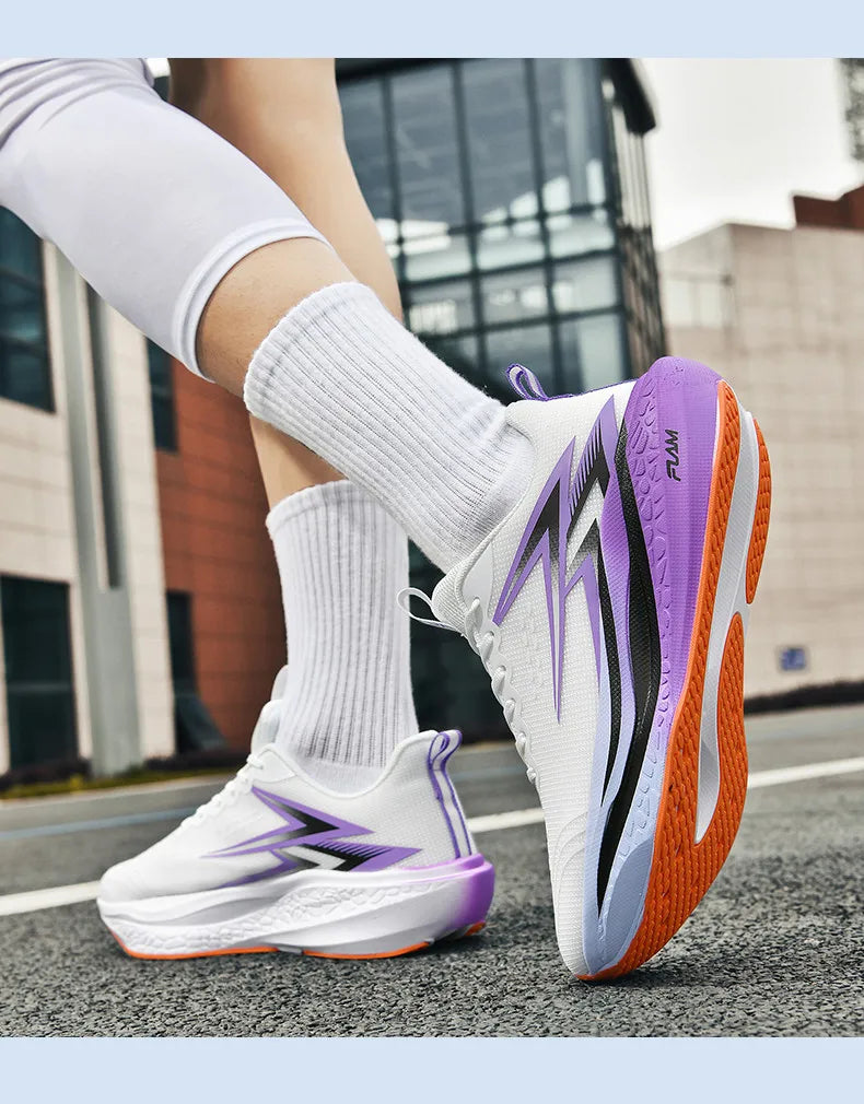 Scarpe Da Corsa Uomo E Donna Leggere Traspiranti Per Maratona Con Bordo In Carbonio Scarpe Sportive Di Tendenza