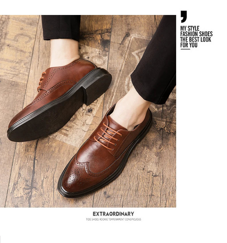Scarpe Brogue In Pelle Di Alta Qualità Uomo Classiche E Eleganti Da Ufficio E Da Sposa