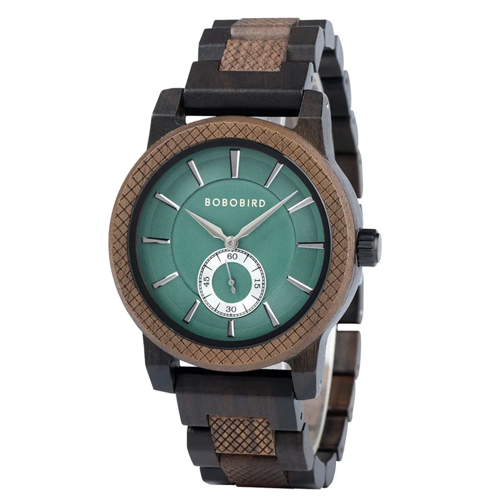BOBOBIRD Orologio In Legno Da Uomo Personalizzato Nome Testo Sulla Custodia Posteriore Orologio Quarzo Scatola Regalo