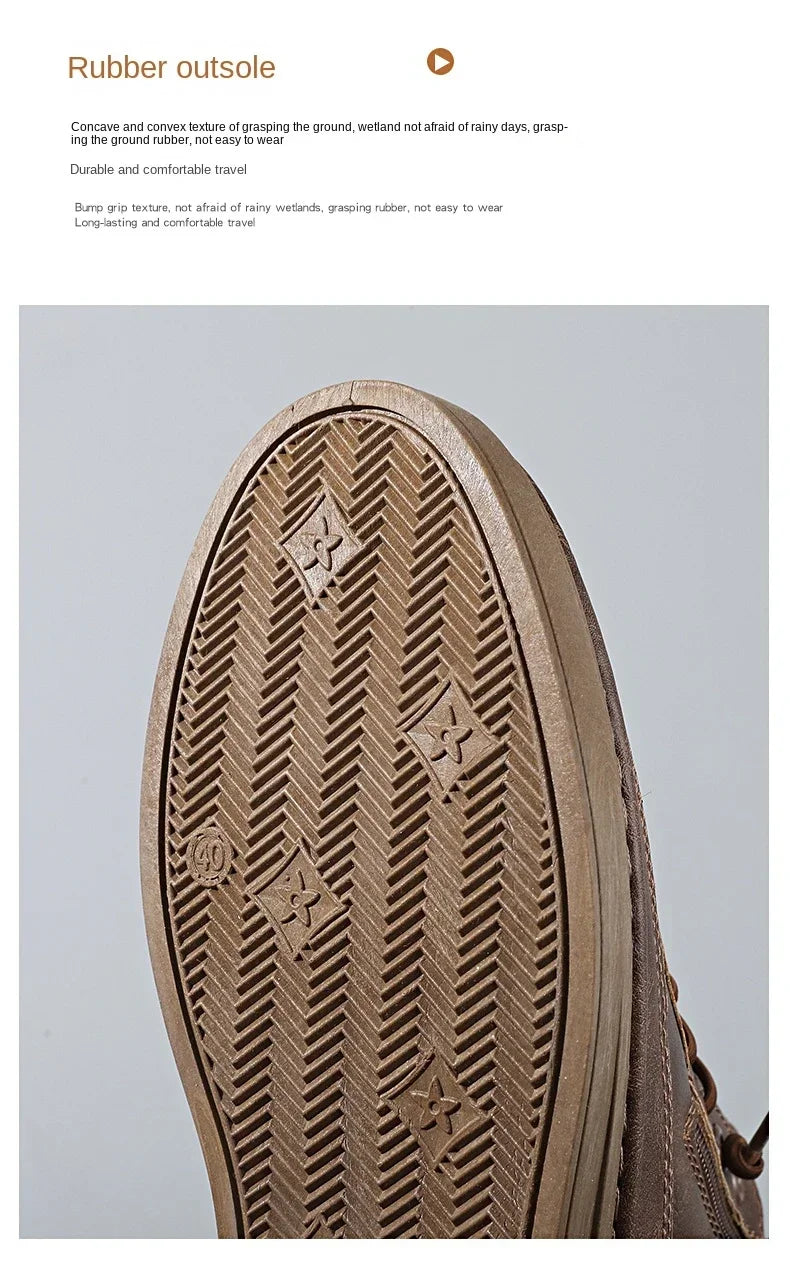 Stivali Da Uomo In Pelle Invernali Alti Scarpe Moda Stivaletto Casual Da Lavoro All Aperto Sneakers Maschili Novità