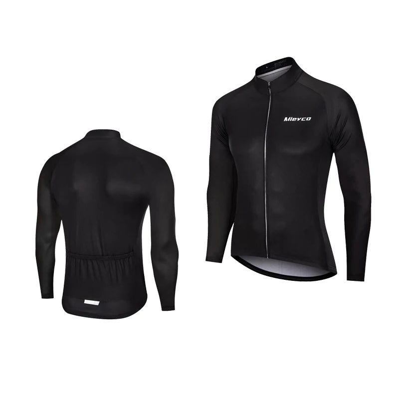 MIEYCOM Abbigliamento Ciclismo Uomo Maniche Lunghe Giacca Traspirante Protezione Solare MTB Corsa Primavera Autunno
